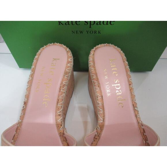 Kate Spade New York Cosette Slide Espadrille Wedge Sandals Cork Natural Size 9 - Picture 5 of 7
